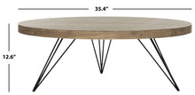 Load image into Gallery viewer, Mansel Light Oak/Black Retro Mid Century Round Coffee Table #940HW
