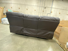Load image into Gallery viewer, CorLiving Lea Chocolate Brown Faux Leather Reclining Sofa 6440RR