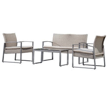 Load image into Gallery viewer, Ana 4 Piece Rattan Sofa Seating Group with Cushions Gray AS IS(1039)