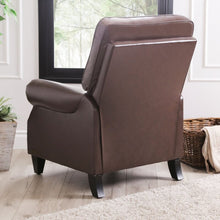 Load image into Gallery viewer, Faux Leather Manual Pushback Recliner Brown #290HW