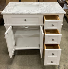Load image into Gallery viewer, Lakeland 36" Single Bathroom Vanity Set White/Marble Top 1152CDR