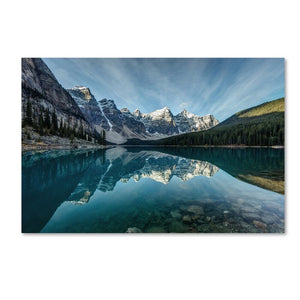 'Moraine Lake Reflection' Photographic Print on Wrapped Canvas in Blue #379HW