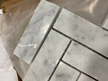 Load image into Gallery viewer, 1" x 3" Marble Herringbone Mosaic Wall & Floor Tiles Carrara White(2771RR-10 boxes)