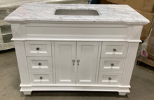 Load image into Gallery viewer, Elizabeth 48-inch White Vanity with Carrara Marble Top 908CDR