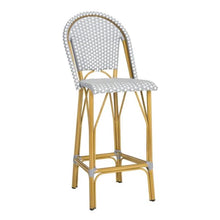 Load image into Gallery viewer, Ford Grey/White Wicker Outdoor Bar Stool 3142RR