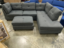 Load image into Gallery viewer, Sunnydale 105" Wide Sofa & Chaise with Ottoman Gray