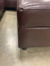 Load image into Gallery viewer, 3 PC Sectional Sofa Set, (Brown) Faux Leather Right -Facing Chaise and storage ottoman