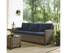 Load image into Gallery viewer, Bradenton Wicker Rattan Sofa Brown/Navy(1883RR-2boxes)