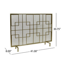 Load image into Gallery viewer, Sonia 1 Panel Iron Fireplace Screen Gold(1652RR)