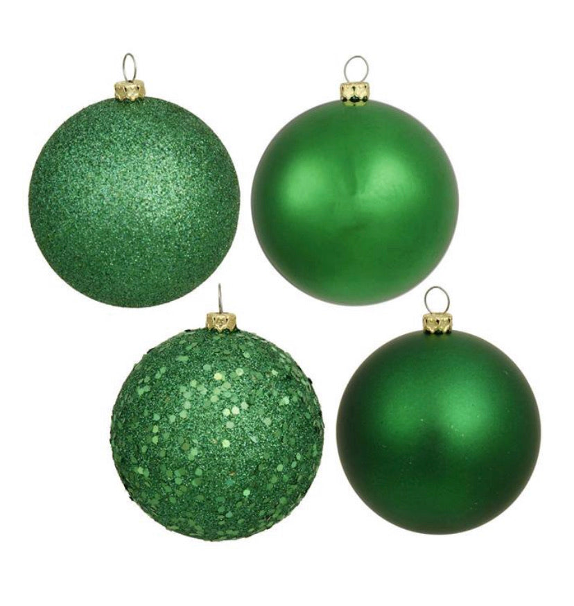 1 in. Green Plastic Ball Ornament 2 Boxes of 18 (SB1261)