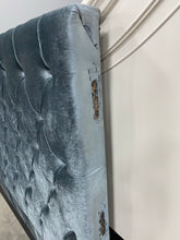 Load image into Gallery viewer, Jennie Tufted Upholstered Low Profile Headboard King Dark Gray Velvet AS IS