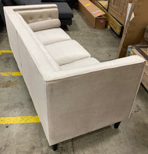 Load image into Gallery viewer, Roberta 84" Wide Velvet Tuxedo Arm Sofa Beige