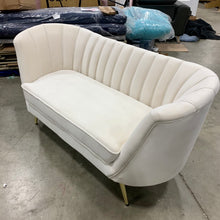 Load image into Gallery viewer, Lilo Velvet Cream 65" Round Arm Loveseat