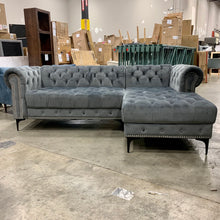 Load image into Gallery viewer, Lora 97" Wide Velvet Right Hand Facing Sofa & Chaise