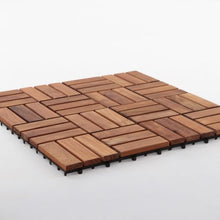 Load image into Gallery viewer, Nordic Style Brown 11.8" x 11.8" Teak Wood Interlocking Deck Tiles(732-2 boxes)