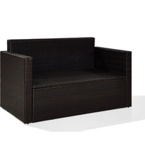 Load image into Gallery viewer, Outdoor Wicker Loveseat Brown AS IS #34HW