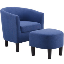 Load image into Gallery viewer, Adisen Cloud Barrel Chair and Ottoman Blue - 769CE