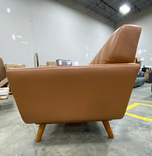 Load image into Gallery viewer, Saginaw 90.5" Wide Faux Leather Square Arm Sofa Tan