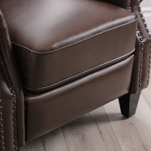 Load image into Gallery viewer, Faux Leather Manual Pushback Recliner Brown #290HW