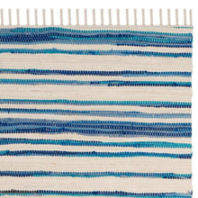Load image into Gallery viewer, Rag Rug Ivory/Blue 2 ft. 3 in. x 10 ft. Runner Rug 4638RR
