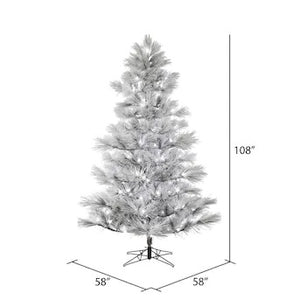9-ft Pre-lit Traditional Flocked White Artificial Christmas Tree with 240 Constant White LED Lights (SB1553)