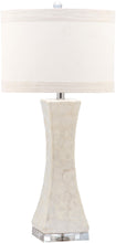 Load image into Gallery viewer, Shelley 30 in. White Concave Table Lamp with Off-White Shade (Set of 2) #502HW