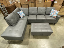 Load image into Gallery viewer, Wilhelmine 103" Sectional with Ottoman Dark Gray