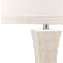 Load image into Gallery viewer, Shelley 30 in. White Concave Table Lamp with Off-White Shade (Set of 2) #502HW
