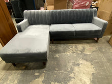 Load image into Gallery viewer, Chi 57.87" Wide Velvet Sofa & Chaise Gray Velvet