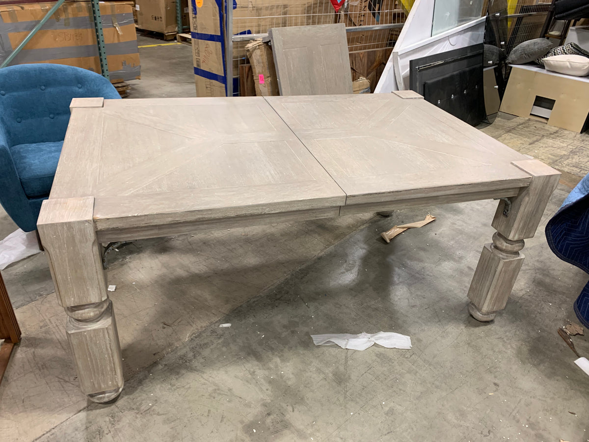Extendable Solid Wood Dining Table Gray Natural – Salvage & Co Fishers