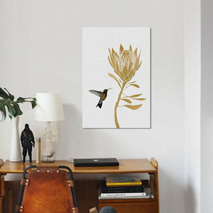 'Hummingbird and FloWer II' Graphic Art Print on Canvas #236HW