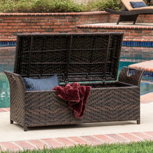 Load image into Gallery viewer, Quinto Wing Wicker Storage Bench Brown(862)