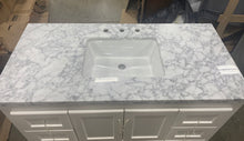 Load image into Gallery viewer, Prentice 48" Single Bathroom Vanity Set White with Carrara Marble #1894HW - OUT OF BOX