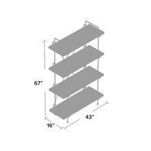 Load image into Gallery viewer, Gray/Brown Kamryn 4 Tier Etagere Bookcase AS IS(2830RR)