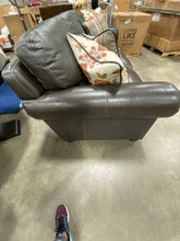 Load image into Gallery viewer, Stegall Genuine Leather 89" Rolled Arm Sofa Dark Gray