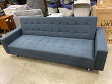 Load image into Gallery viewer, Rosina Convertible 86.61" Square Arm Sleeper Blue Linen