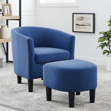 Load image into Gallery viewer, Adisen Cloud Barrel Chair and Ottoman Blue - 769CE