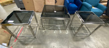 Load image into Gallery viewer, Miamisburg 3 Piece Table Set Chrome/Smoke AS IS