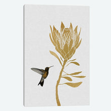 Load image into Gallery viewer, &#39;Hummingbird and FloWer II&#39; Graphic Art Print on Canvas #236HW
