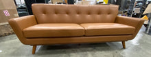 Load image into Gallery viewer, Saginaw 90.5" Wide Faux Leather Square Arm Sofa Tan