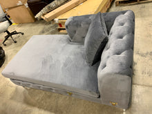 Load image into Gallery viewer, Grey Velvet Chaise Sectional Piece AS IS