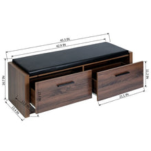 Load image into Gallery viewer, Lawrence Faux Leather Storage Bench Walnut(384)