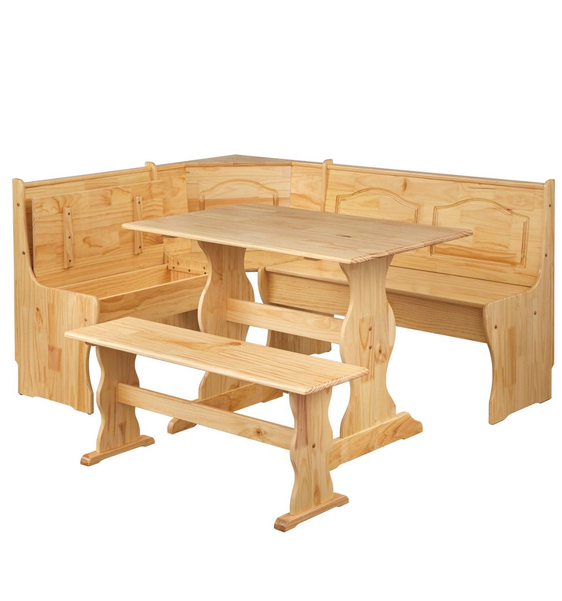 Padstow Piece Solid Wood Breakfast Nook Dining Set #32HW