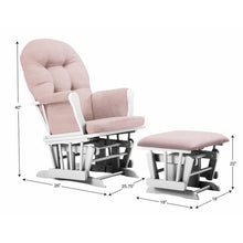 Load image into Gallery viewer, Essex Glider and Ottoman Pink/White(333)