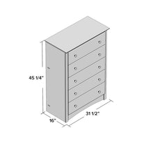 Load image into Gallery viewer, Black Kohen 5 Drawer Chest #720HW
