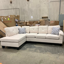 Load image into Gallery viewer, Auril 100" Chenille Left Hand Facing White Sofa and Chaise