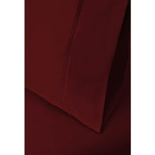 Load image into Gallery viewer, Superior Egyptian Cotton 400 Thread Count Solid Sateen Bed Sheet Set - Twin XL - Burgundy 316HA