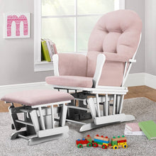 Load image into Gallery viewer, Essex Glider and Ottoman Pink/White(333)