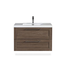 Load image into Gallery viewer, Yerger 36" Wall-Mounted Single Bathroom Vanity Set Gray Elm AS IS