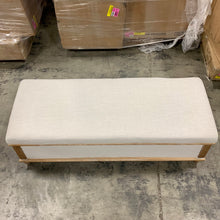 Load image into Gallery viewer, Raw White Pennie Upholstered Flip Top Storage Bench